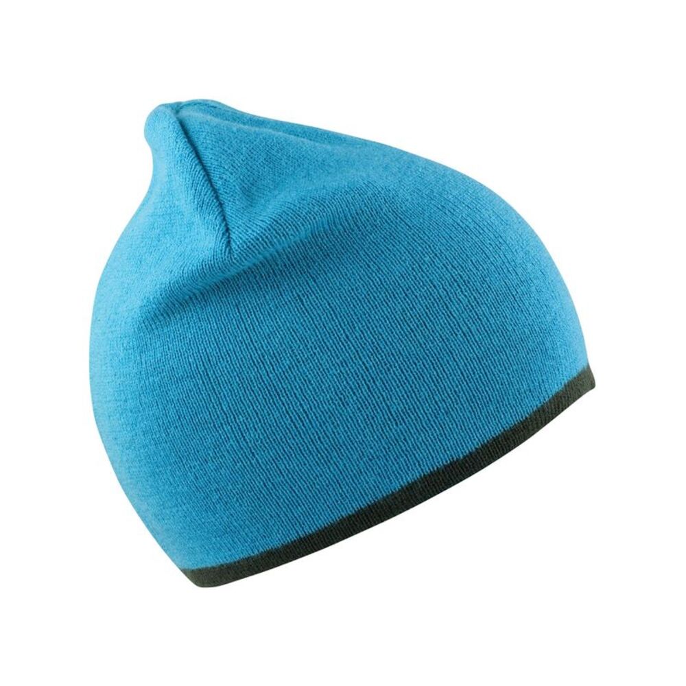Result Winter Essentials Unisex Adult Reversible Fashion Beanie / Aqua/Gray